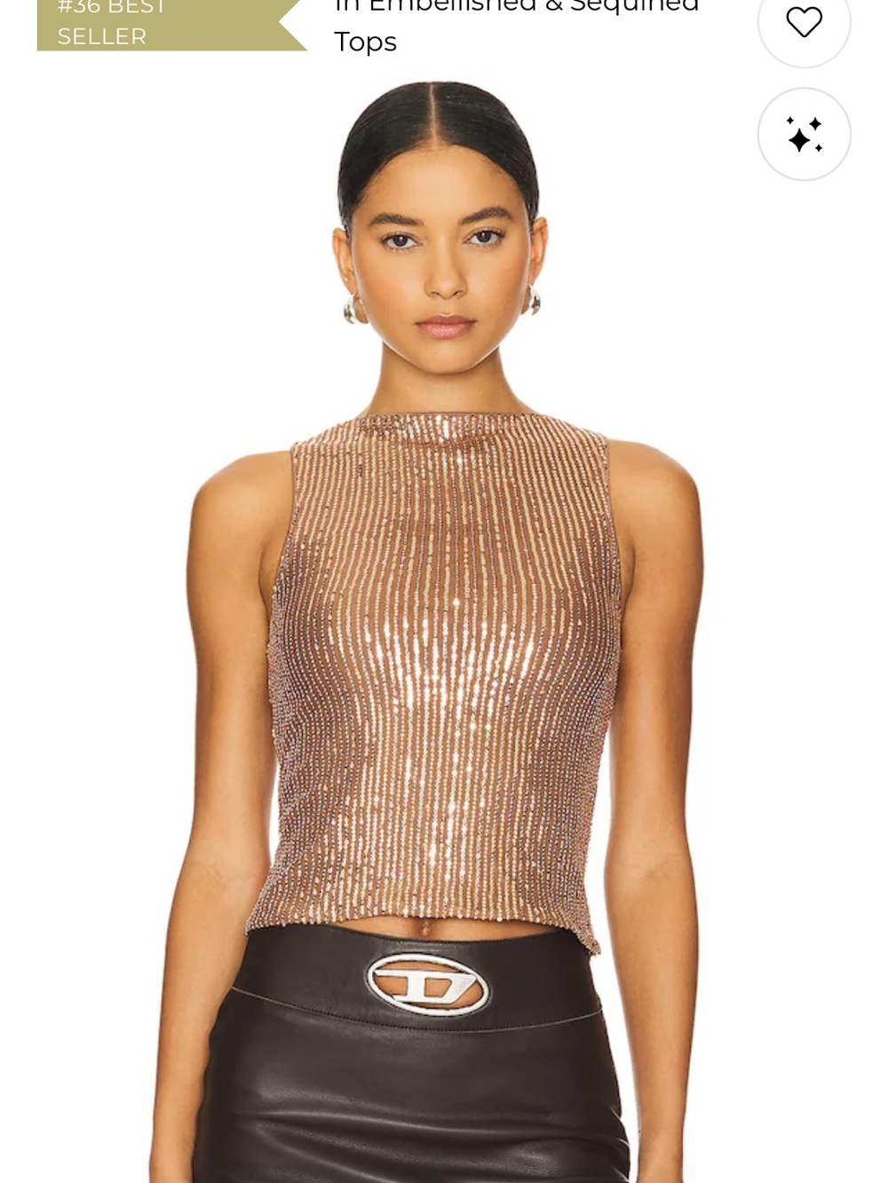 Superdown brown sequin top
